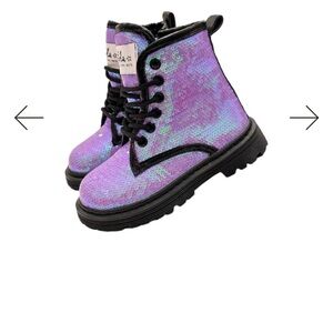 NIB Lola + The Boys Purple Sequin Kids Boots